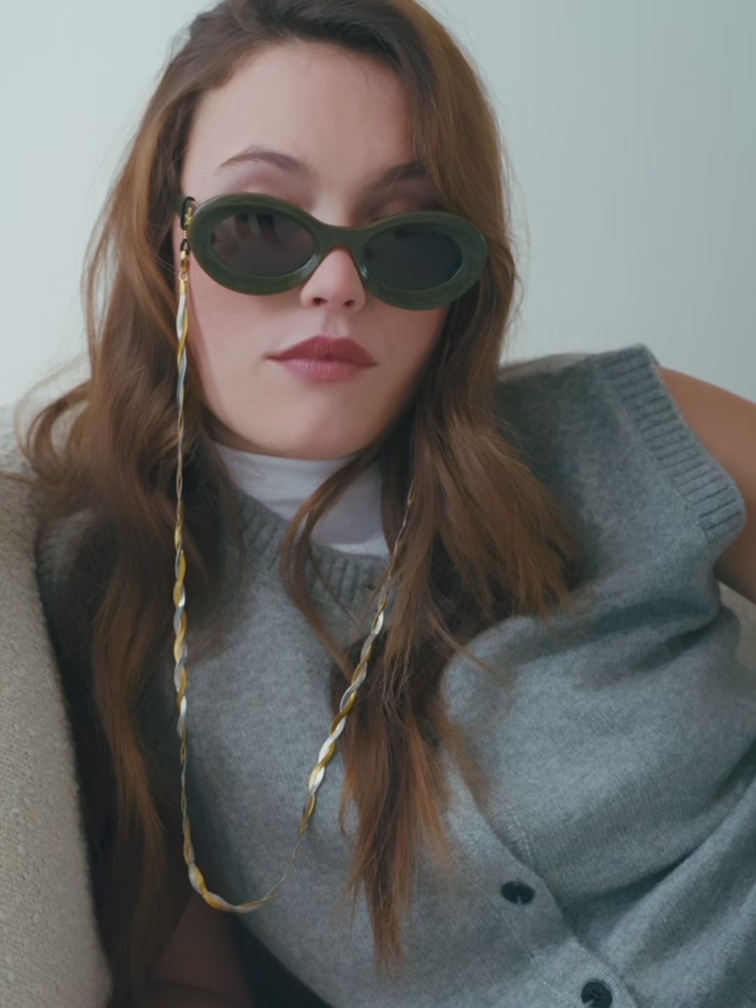 Braided Jane zilver-goud | Brillenkoord