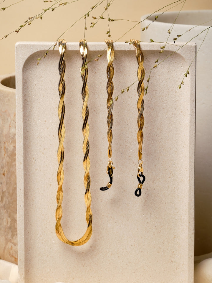 Braided Jane goud | Brillenkoord