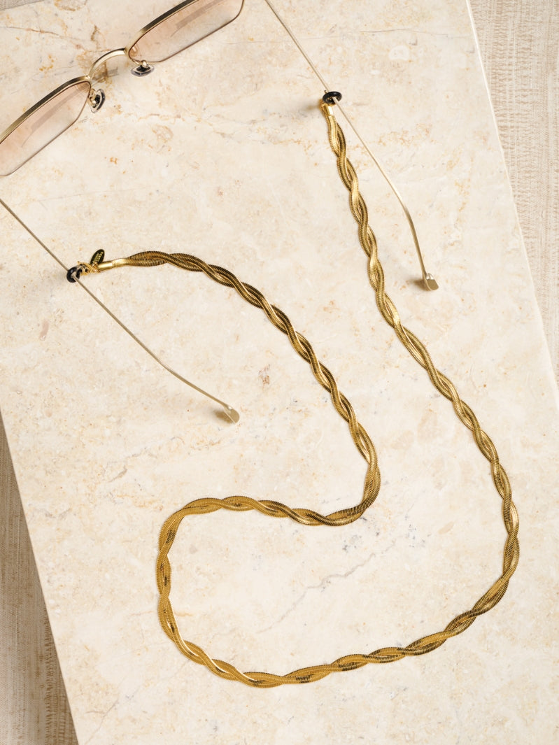 Braided Jane zilver-goud | Brillenkoord