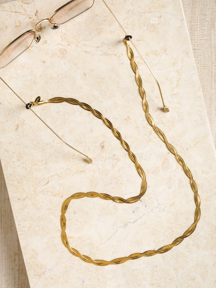 Braided Jane zilver-goud | Brillenkoord